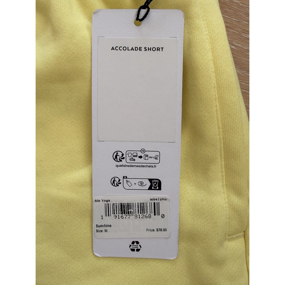 alo Accolade Sunshine Set Women’s Size Medium Cropped Crew Top + Shorts - Picture 3 of 5